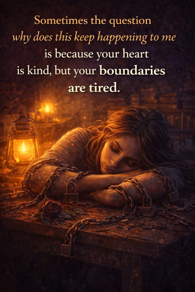 Spiritual image symbolising a kind heart with tired boundaries and emotional exhaustion from giving too much