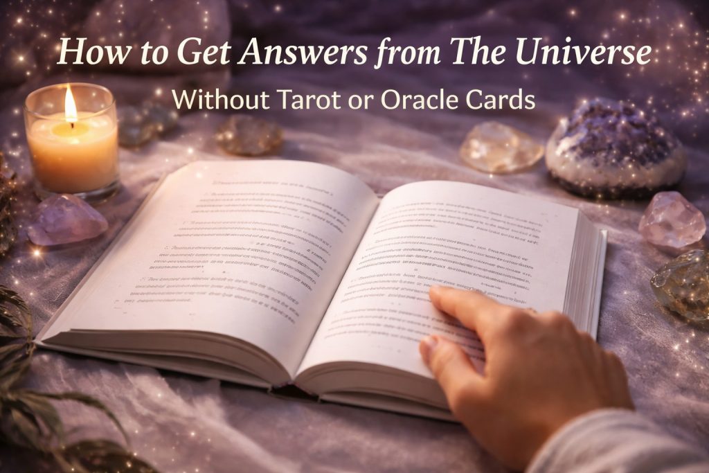 How to get answers from the universe without tarot or oracle cards using an open book and intuitive guidance