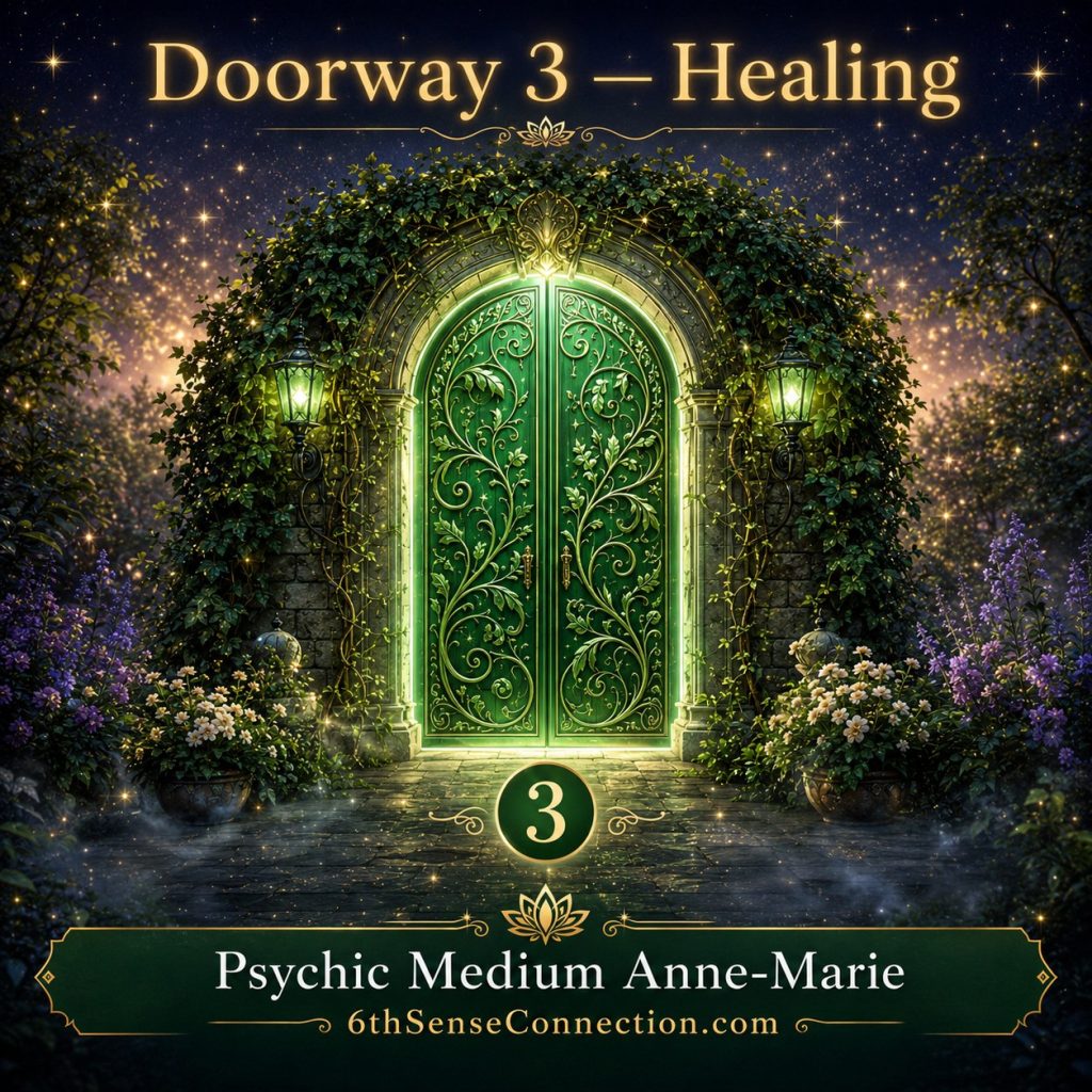 Green Doorway 3 representing spiritual healing and peace
