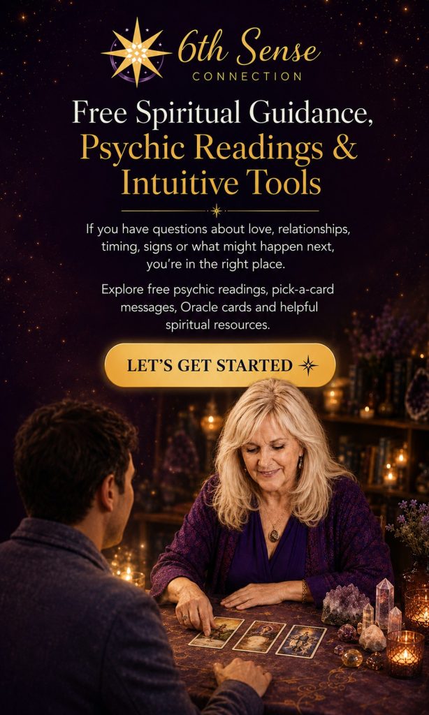 6th Sense Connection offering free spiritual guidance, psychic readings and intuitive tools with Anne-Marie reading tarot cards
